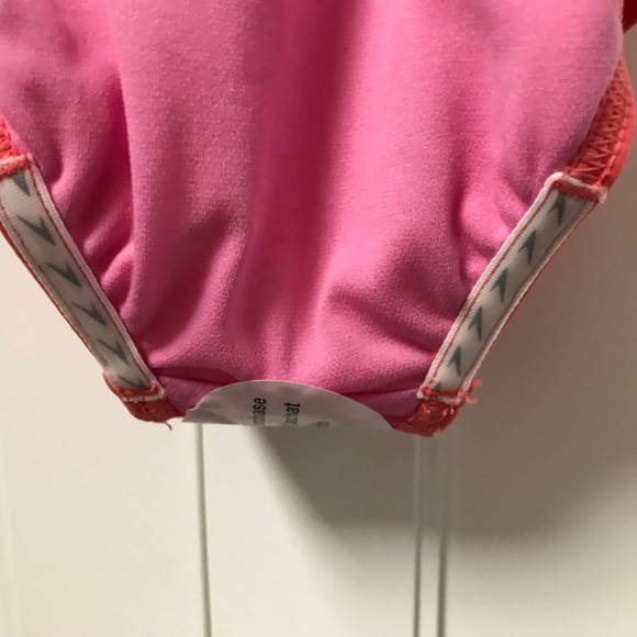 Speedo Girls  One Piece Swimsuit Coral Pink with Star Ruffle Size 6 NWOT - Picture 7 of 9